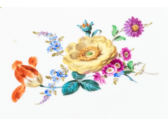 Elegant Meissen Floral And Gold Gilt Platter