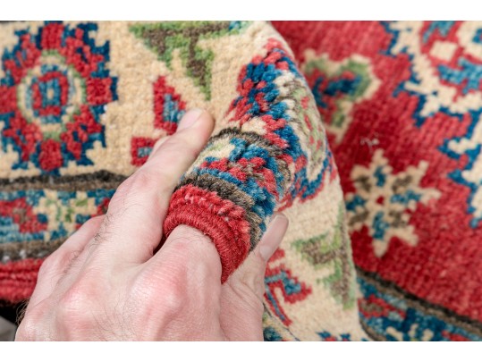 Hand Knotted Wool Pakistan Kazak Mat, 2' X 3', New