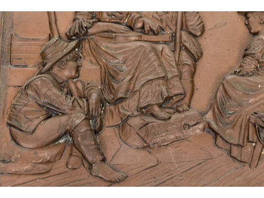 Pair Of Antique Hearth Scene Fireplace Tiles