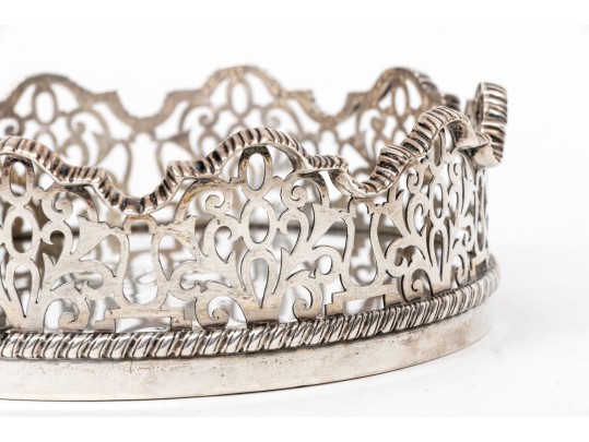 Howard & Co. NY Fabulous Antique Sterling Silver Pierced Wine & Champagne Coaster