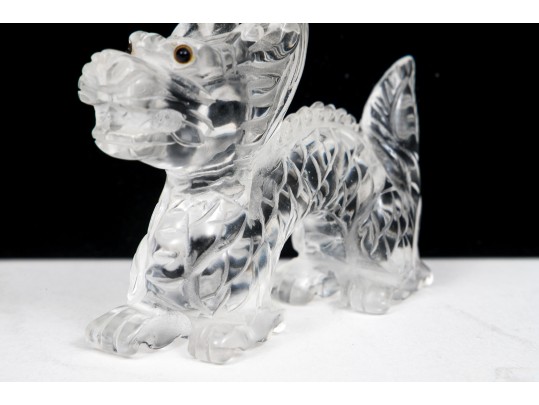 Charming Carved Glass Dragon