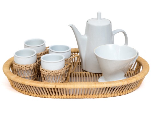 Classic Twelve Piece White Porcelain Coffee Service