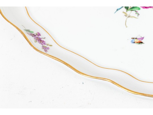 Elegant Meissen Floral And Gold Gilt Platter