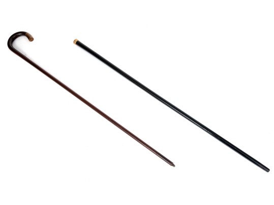 Two 14K Tipped Walking Canes