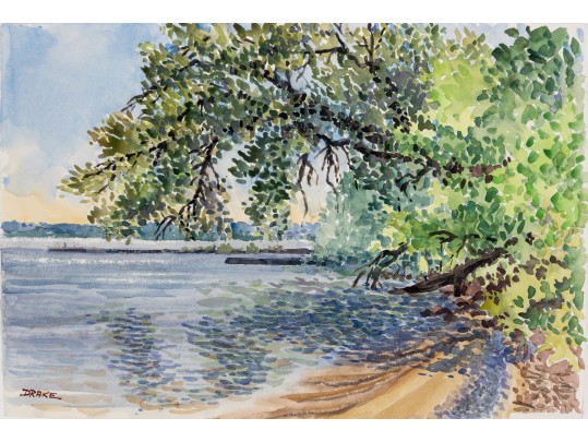 William L. Drake (1929-2019) Watercolor On Paper Roches Point Ontario - Unframed 