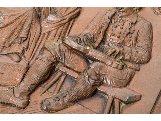 Pair Of Antique Hearth Scene Fireplace Tiles