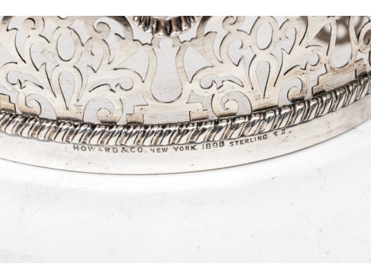 Howard & Co. NY Fabulous Antique Sterling Silver Pierced Wine & Champagne Coaster