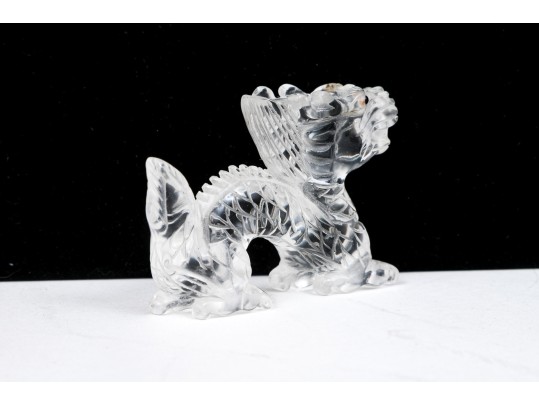 Charming Carved Glass Dragon