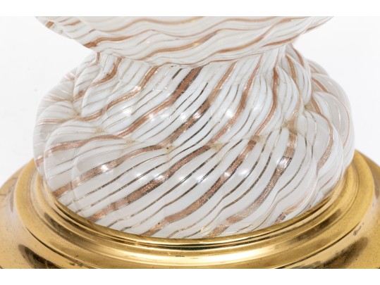 Beautiful Vintage Italian Venetian Murano Glass “Latticino” Lamp