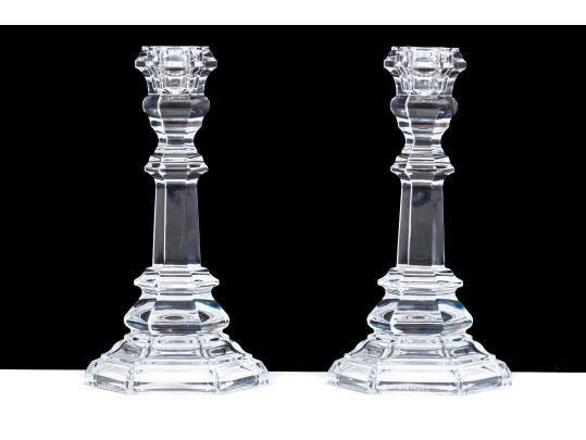 Tiffany & Co. Crystal Glass Candle Sticks