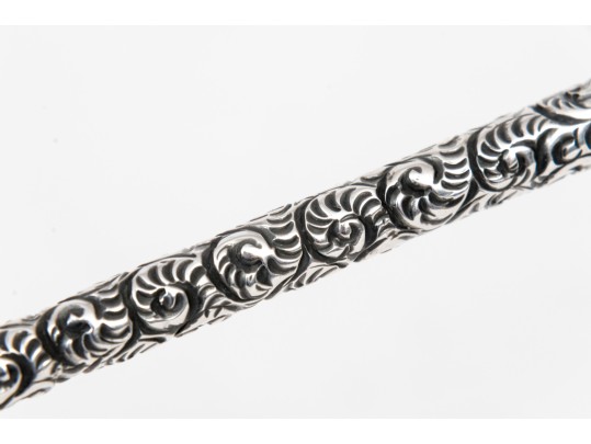 Unique Antique Victorian Sterling Silver Repousse Ear Trumpet