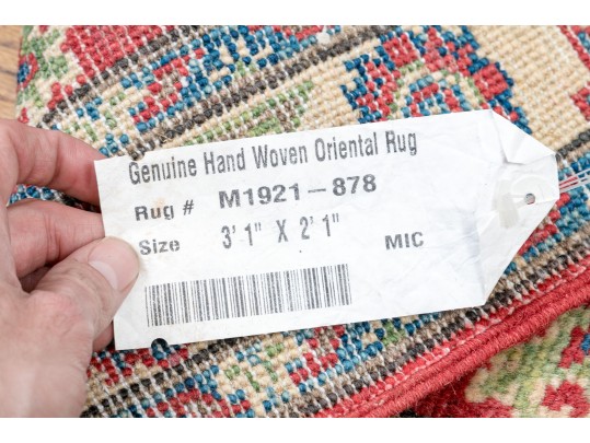 Hand Knotted Wool Pakistan Kazak Mat, 2' X 3', New