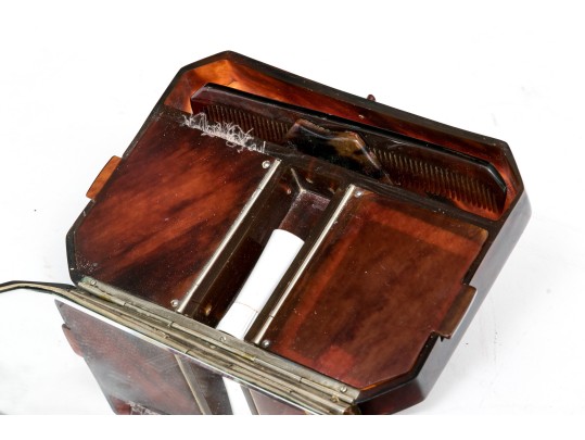 Pair Of Vintage Card Cases/compacts, One With Ruby And Diamond Initialed Top