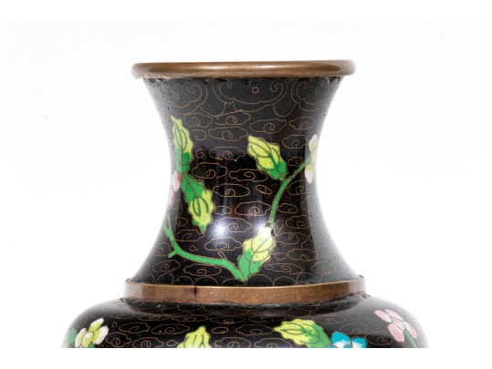 Lot Of Four Striking Vintage Chinese Cloisonne Pieces, Including A Ginger Jar