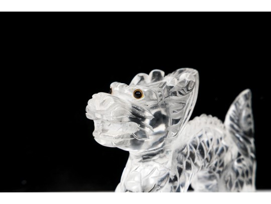 Charming Carved Glass Dragon