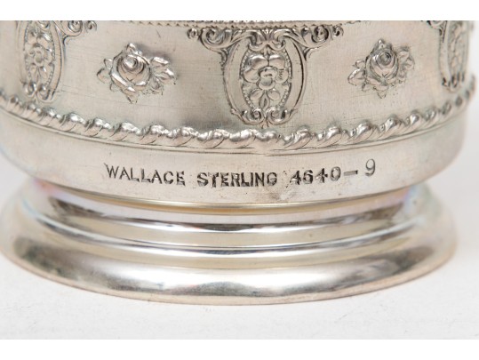 Four Sterling Salts With Blue Glass Inserts