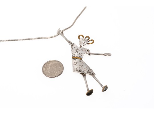 James Letourneau (American [IL], B. 1970) Handmade Sterling Silver Pendant Necklace