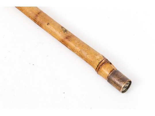 Unusual Antique French Stag Handle And Bamboo Sword Cane