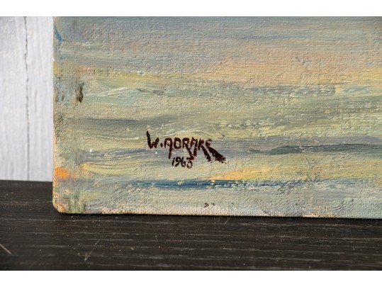 William A. Drake (1891-1979), Oil On Canvas Board Sunset Landscape - Unframed