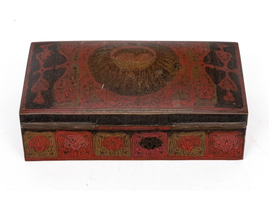 Fantastic Vintage Dresser Top Box With Ornate Designs