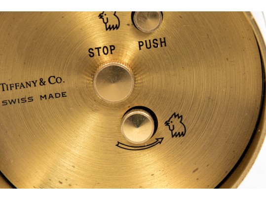 Tiffany & Co. Handsome Brass Travel Clock, White Dial