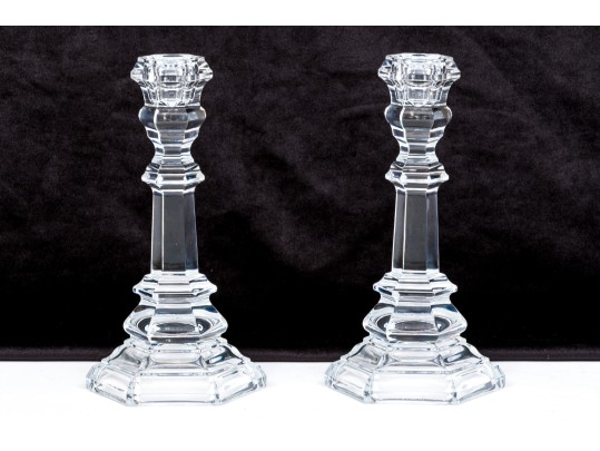 Tiffany & Co. Crystal Glass Candle Sticks