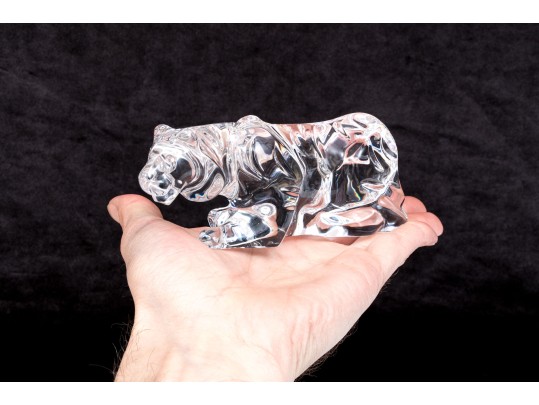 Baccarat Fabulous Contemporary Crystal Stalking Tiger Figurine 