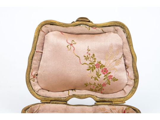 Antique Sevres Cobalt Blue Lattice Patterned Box With Village Scenes And Panels, Circa 1772