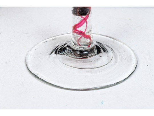 Two Antique Spiral Stem Cordial Glasses