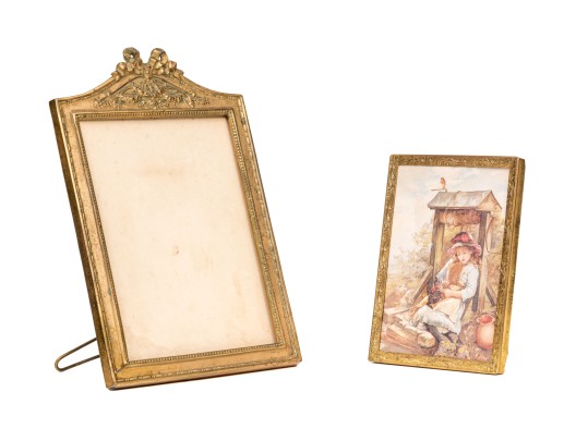 Lot Of Two Striking Antique Decorative Metal Frames