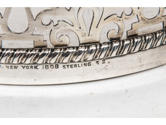 Howard & Co. NY Fabulous Antique Sterling Silver Pierced Wine & Champagne Coaster