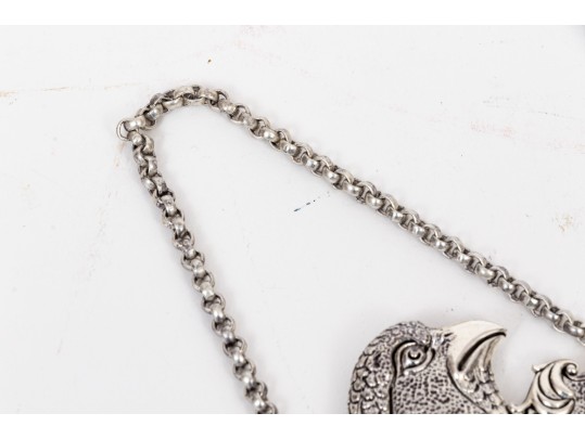 Vintage Bold 830 Silver Hawk Motif Brandy And Whisky Labels, German