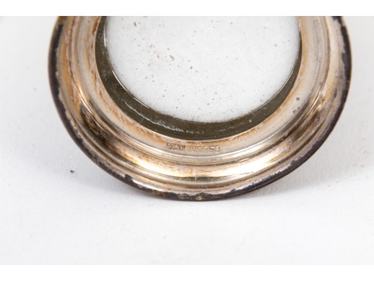 Four Sterling And Glass Bamboo Spice Shakers