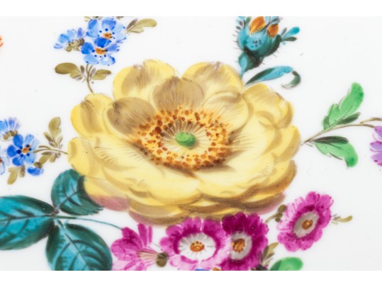 Elegant Meissen Floral And Gold Gilt Platter