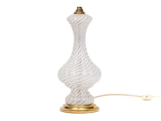 Beautiful Vintage Italian Venetian Murano Glass “Latticino” Lamp