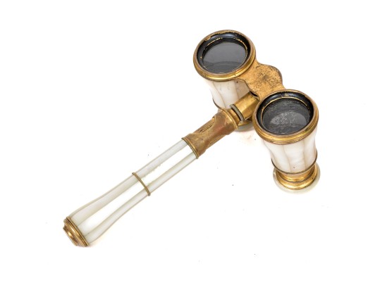 Lemaire Fi, Paris Lovely Vintage Long Handle Mother-of-pearl Opera Glasses