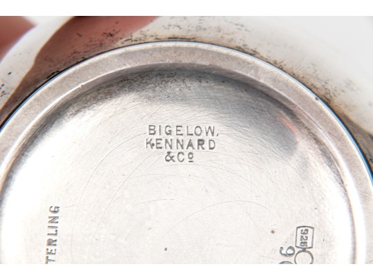 Bigelow & Kennard Beautiful Antique Sterling Silver Powder Jar, Cherub Motifs