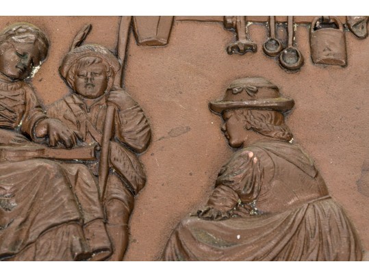 Pair Of Antique Hearth Scene Fireplace Tiles