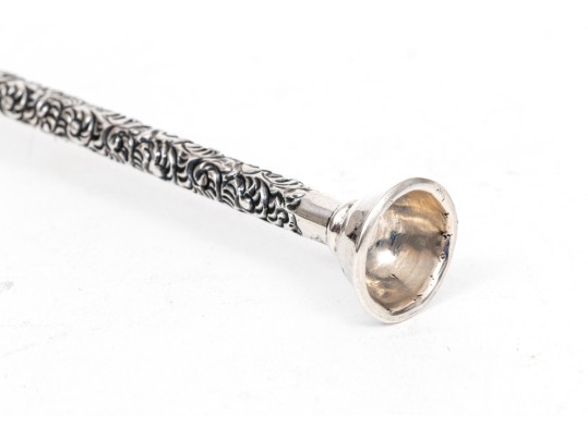 Unique Antique Victorian Sterling Silver Repousse Ear Trumpet