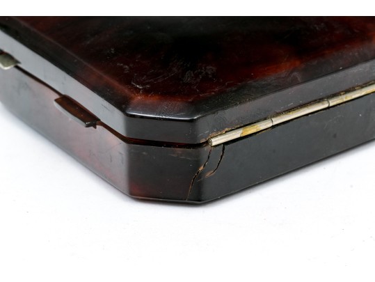 Pair Of Vintage Card Cases/compacts, One With Ruby And Diamond Initialed Top