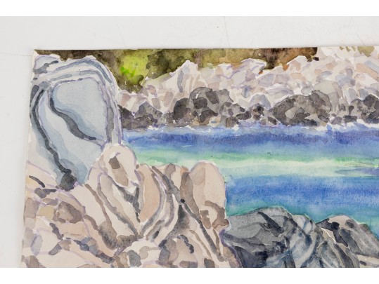 William L. Drake (1929-2019) Puerto Angelito Mexico Watercolor On Paper - Unframed