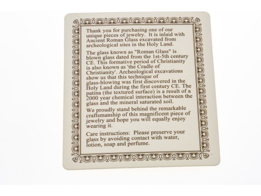 Sterling Silver And Roman Glass Necklace And Earrings Set