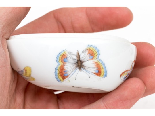 Pair Of Egg Shaped Porcelain Boxes, Marked Limoges, France