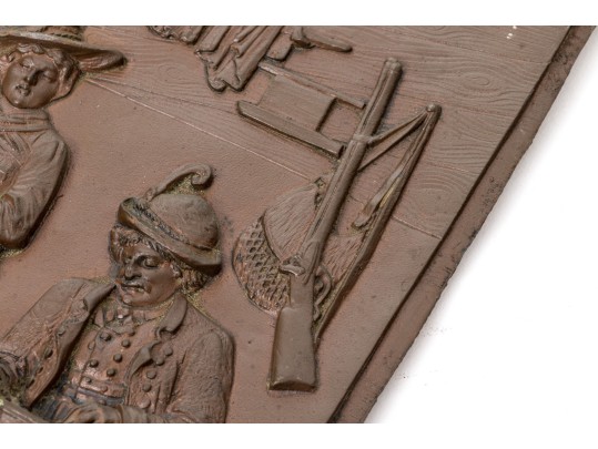 Pair Of Antique Hearth Scene Fireplace Tiles