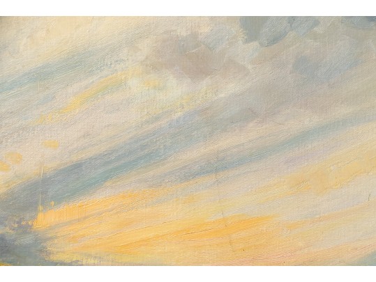 William A. Drake (1891-1979), Oil On Canvas Board Sunset Landscape - Unframed