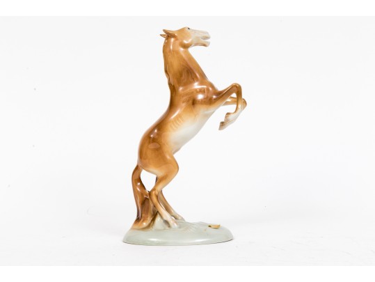 Royal Dux Handsome Vintage Rearing Horse Figurine