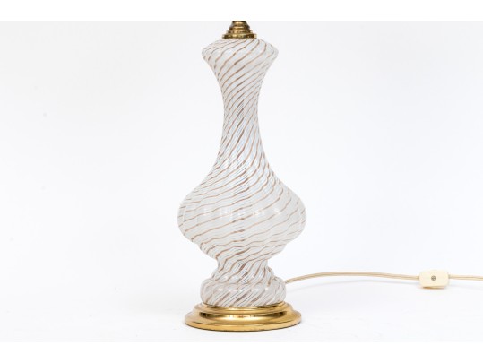 Beautiful Vintage Italian Venetian Murano Glass “Latticino” Lamp