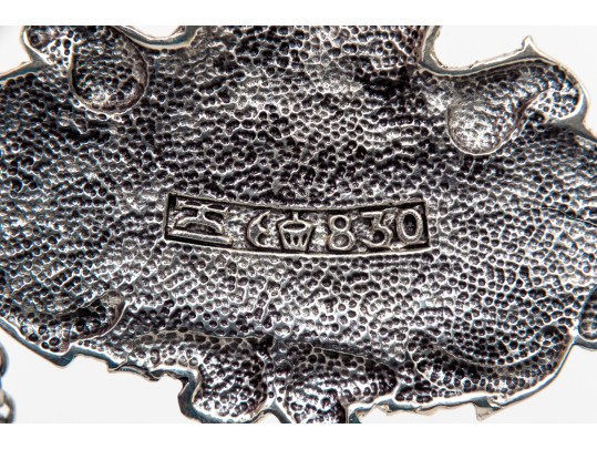 Vintage Bold 830 Silver Hawk Motif Brandy And Whisky Labels, German