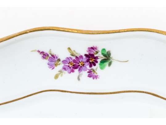 Elegant Meissen Floral And Gold Gilt Platter