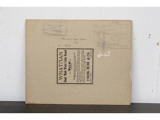 William A. Drake (1891-1979) Watercolor On Board Lake Landscape - Unframed